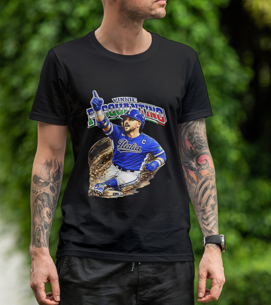 Vinnie Pasquantino Italy Baseball Classic Caricature Italia Jersey Celebration T-Shirt