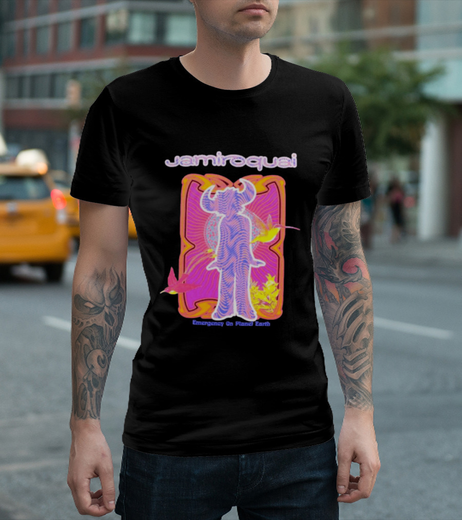 Jamiroquai Emergency On Planet Earth Psychedelic Vibrant Hummingbird T-Shirt