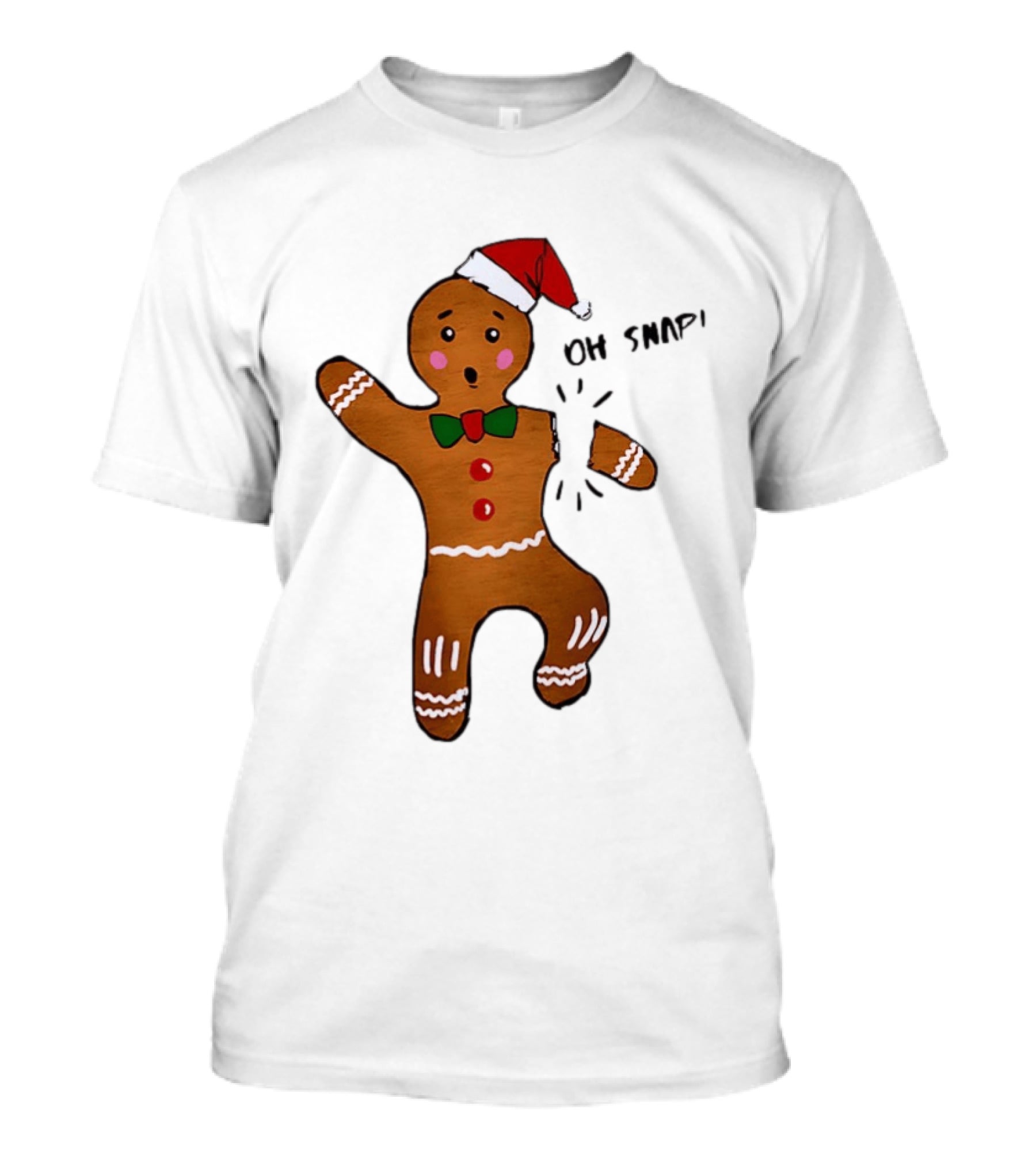 Gingerbread Man Oh Snap Broken Arm Christmas Humor T-Shirt