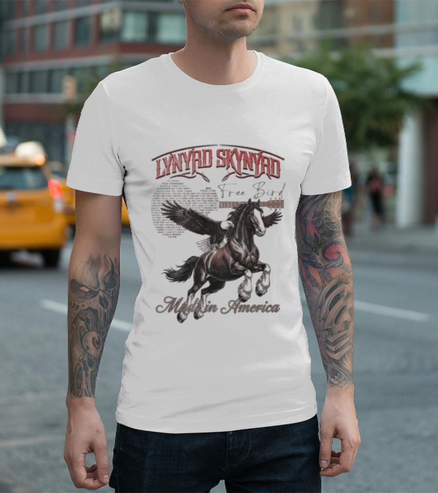Lynyrd Skynyrd Free Bird Made In America Pegasus Flying T-Shirt