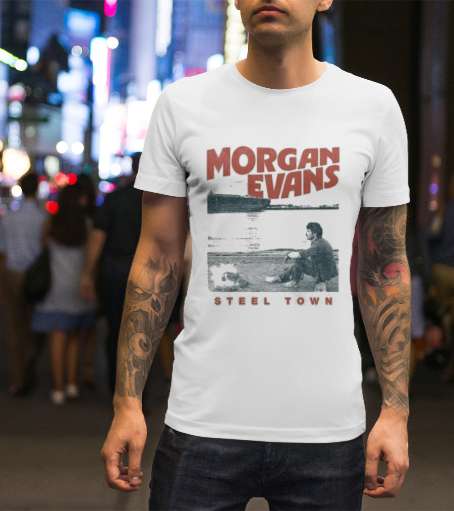 Morgan Evans Steel Town Sunset Silhouette Rowboat T-Shirt