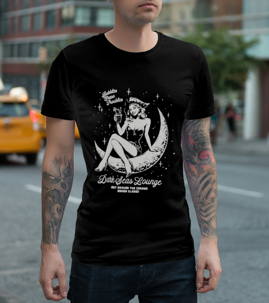 Dark Seas Lounge Hot Since The Summer Moon Maiden Cosmic Cocktails T-Shirt