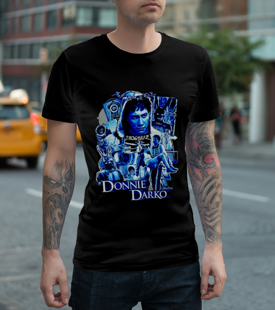 Donnie Darko Blue Collage With Art By Collin Doran T-Shirt