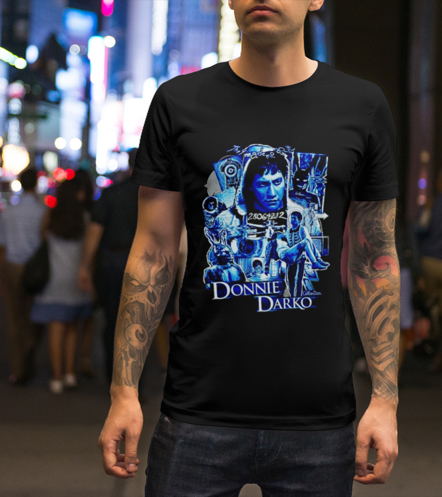 Donnie Darko Blue Collage With Art By Collin Doran T-Shirt
