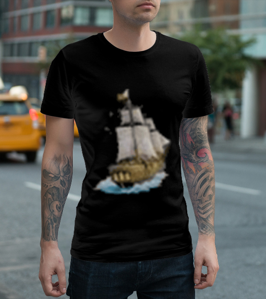 Johnny Blue Skies Dark Clouds Mutiny Midnight Ship Adventure T-Shirt