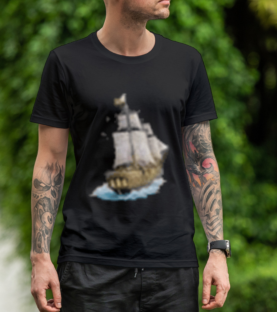Johnny Blue Skies Dark Clouds Mutiny Midnight Ship Adventure T-Shirt