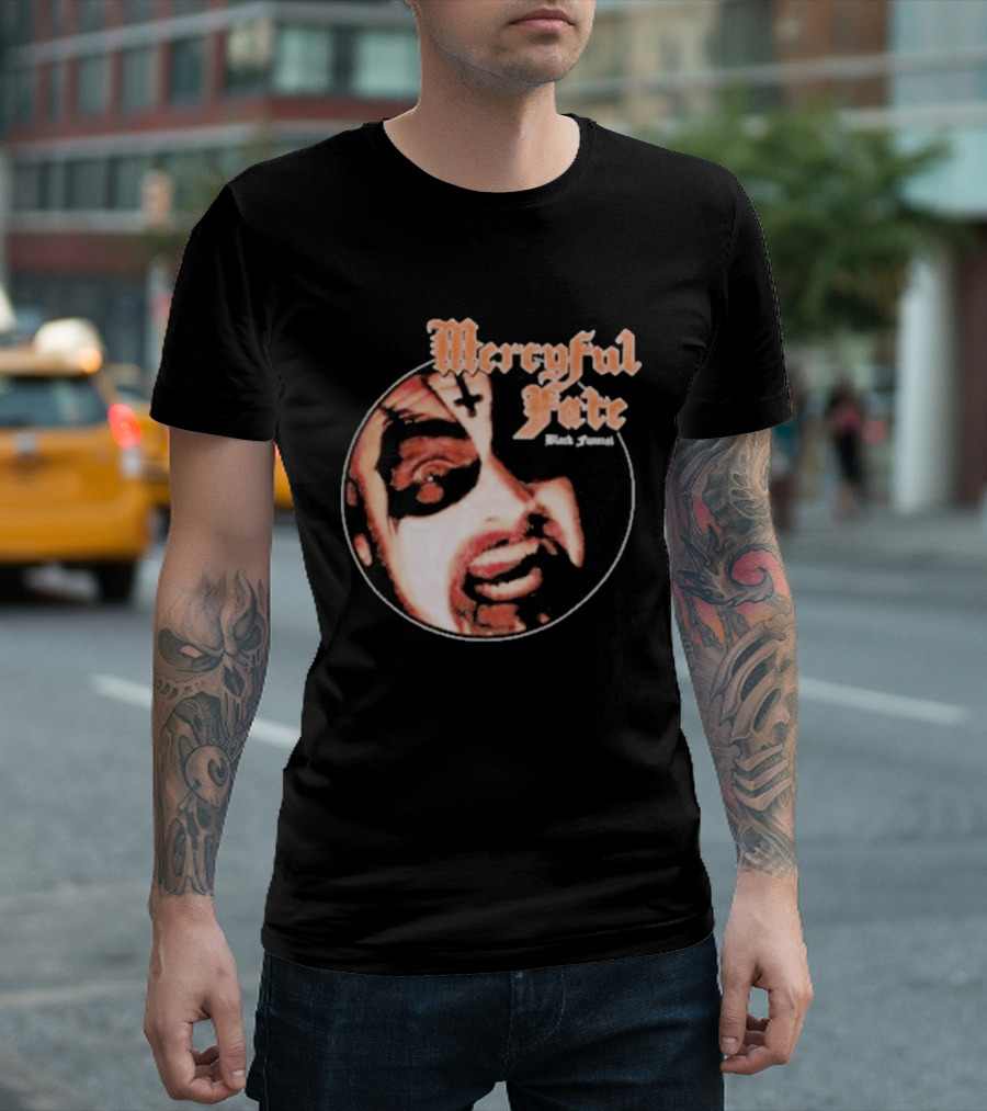 Mercyful Fate Black Funeral Face Paint Circle T-Shirt
