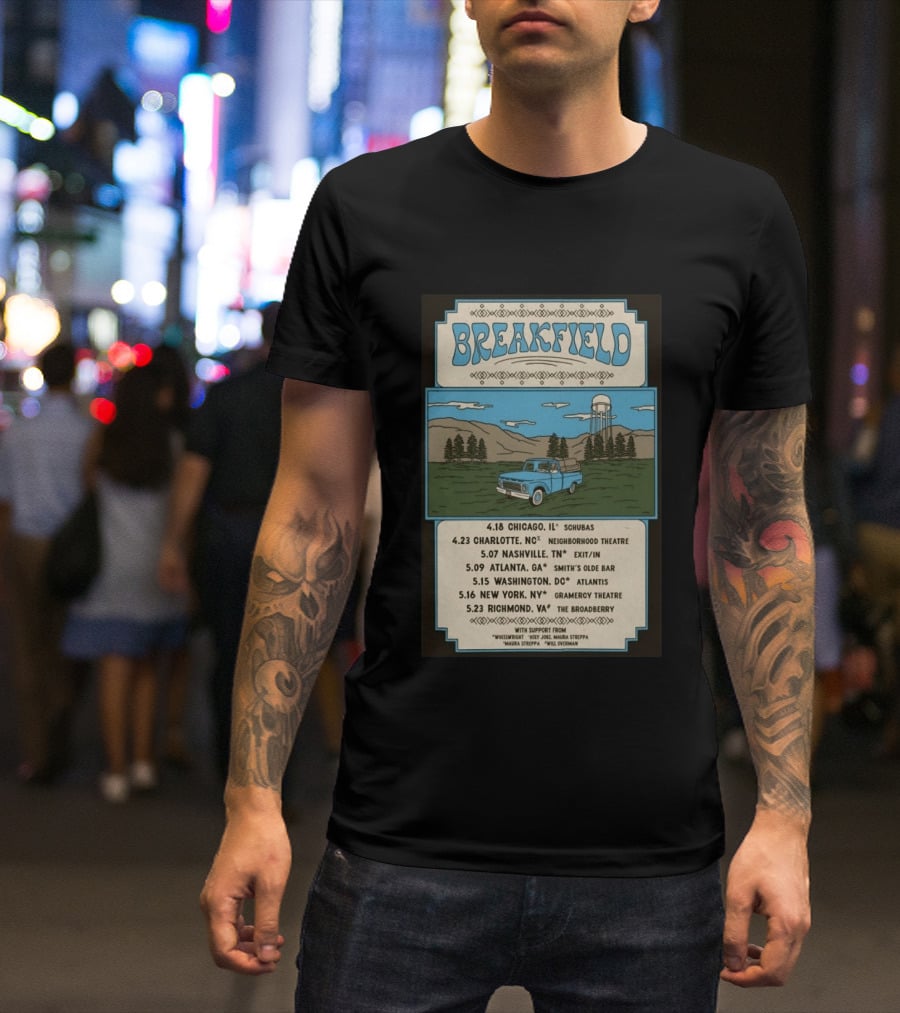 Breakfield 2026 Spring Tour Dates With Classic Truck And Scenic Landscape T-Shirt