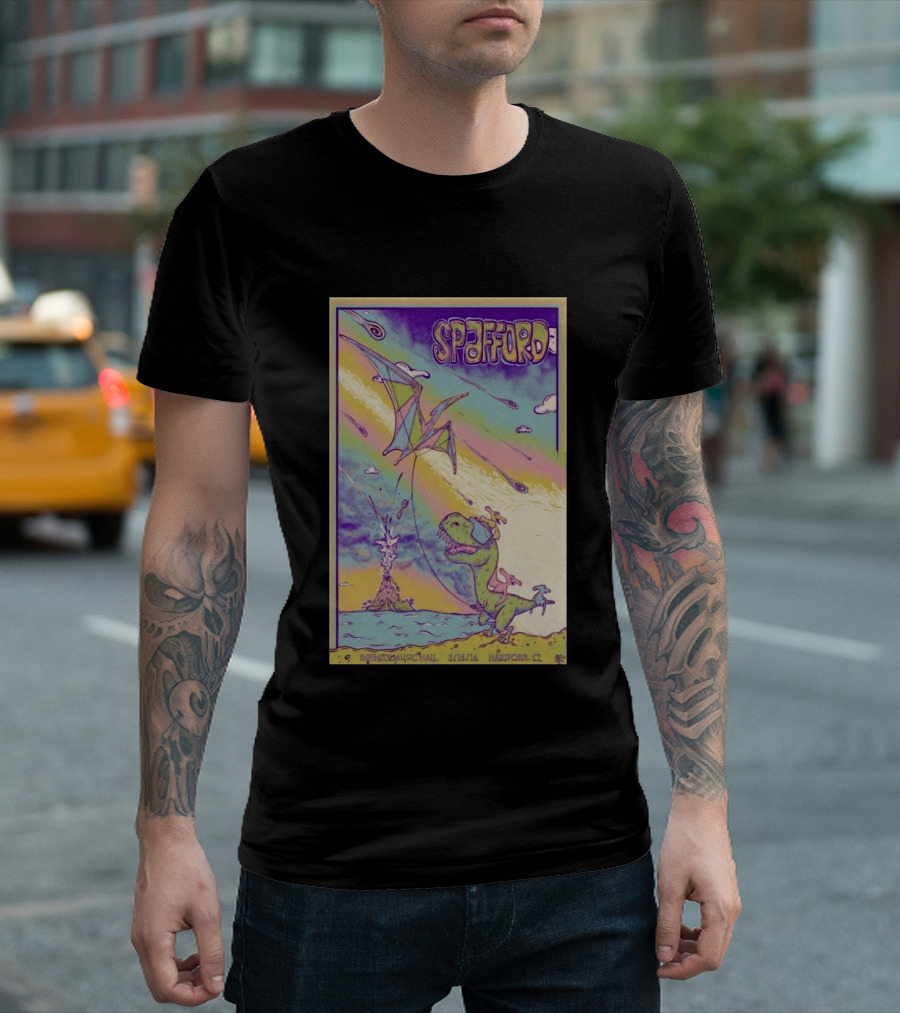 Spafford 3/15/14 Infinity Music Hall Hartford CT Dinosaur Kite T-Shirt