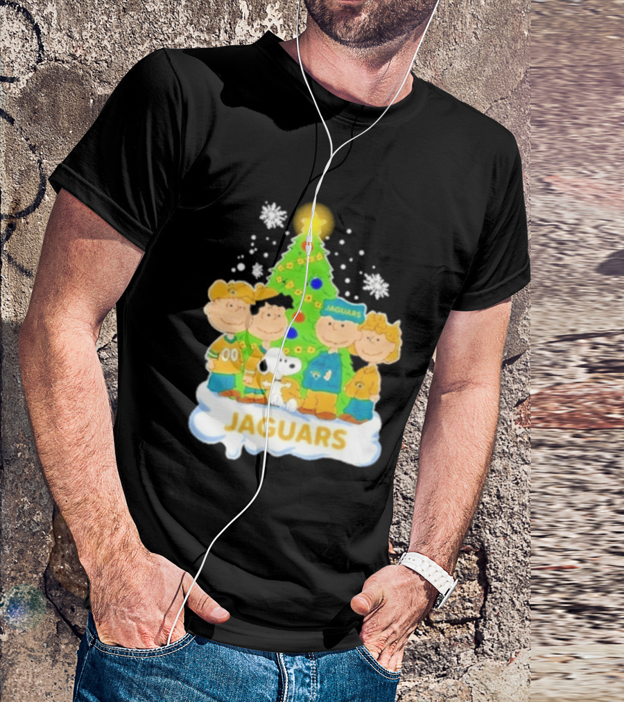 Jacksonville Jaguars Snoopy Peanuts Christmas Tree Celebration T-Shirt