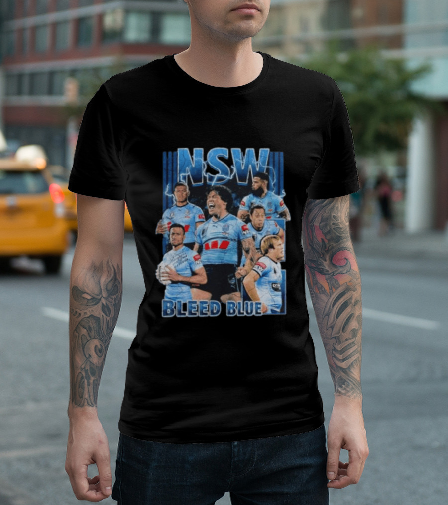 NSW Origin Rugby League Bleed Blue Players Team Sportswear T-Shirt