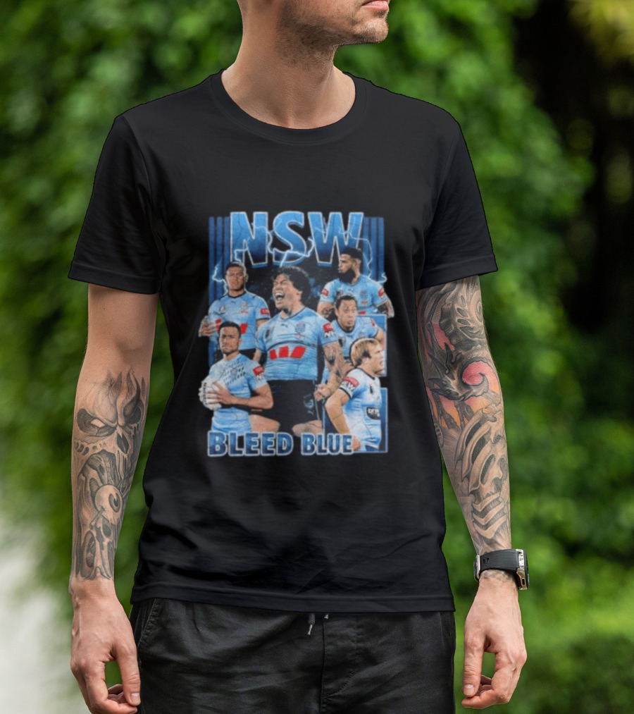 NSW Origin Rugby League Bleed Blue Players Team Sportswear T-Shirt