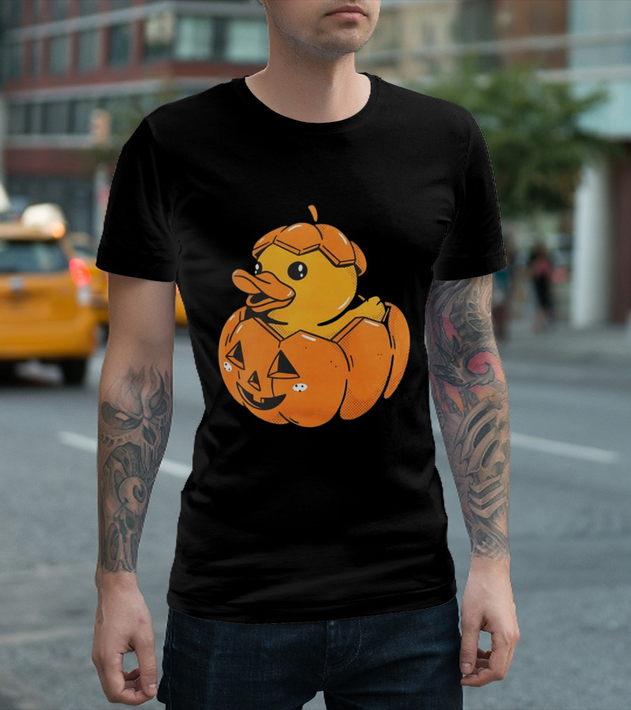 Rubber Duck Pumpkin Halloween Jack O' Lantern T-Shirt