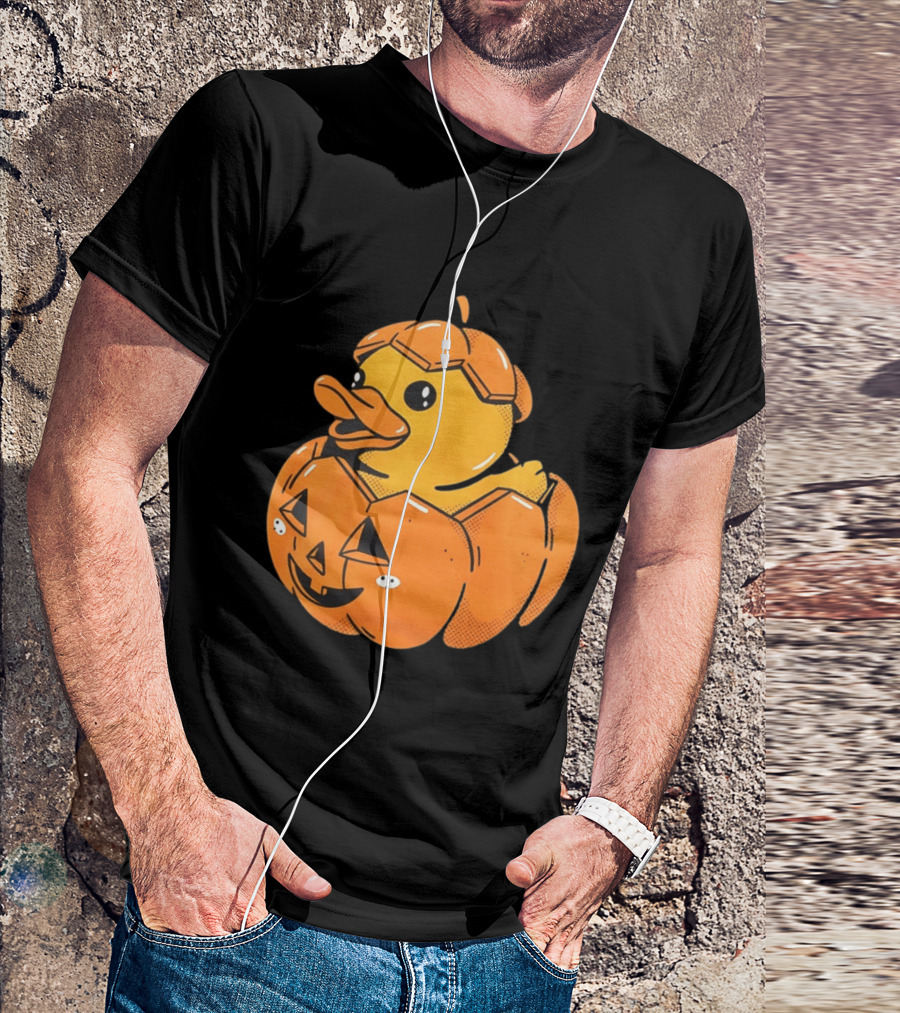 Rubber Duck Pumpkin Halloween Jack O' Lantern T-Shirt