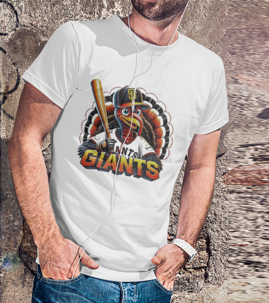 San Francisco Giants Thanksgiving Turkey Baseball T-Shirt