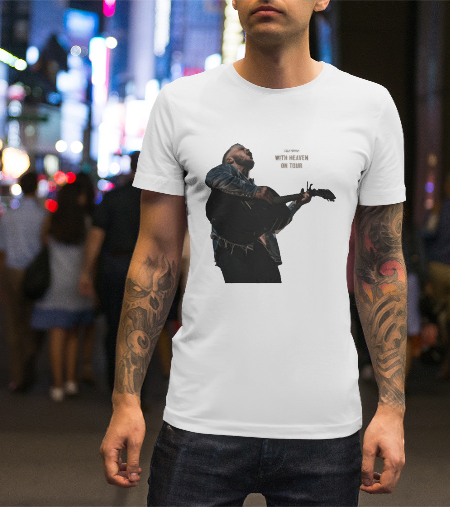 Zach Bryan Heaven On Top Photo Tour Denim Acoustic Performance T-Shirt