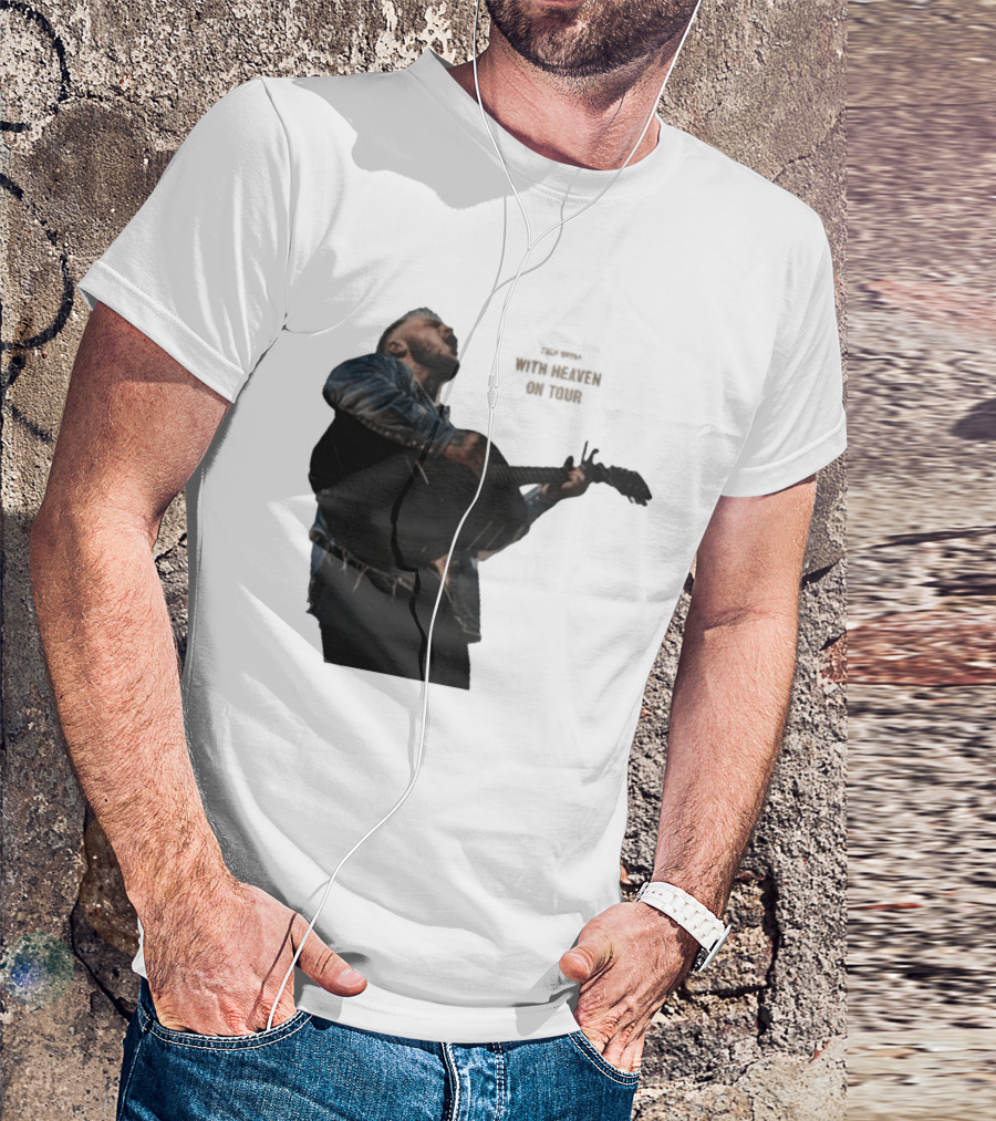 Zach Bryan Heaven On Top Photo Tour Denim Acoustic Performance T-Shirt
