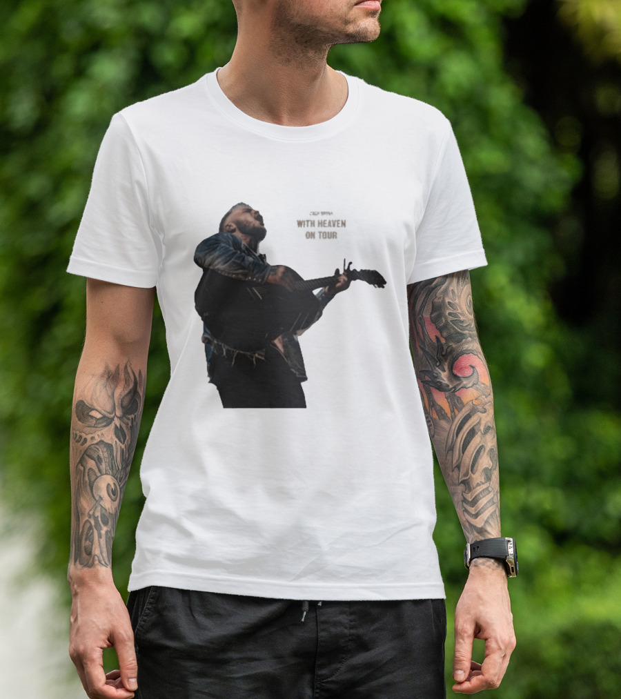 Zach Bryan Heaven On Top Photo Tour Denim Acoustic Performance T-Shirt