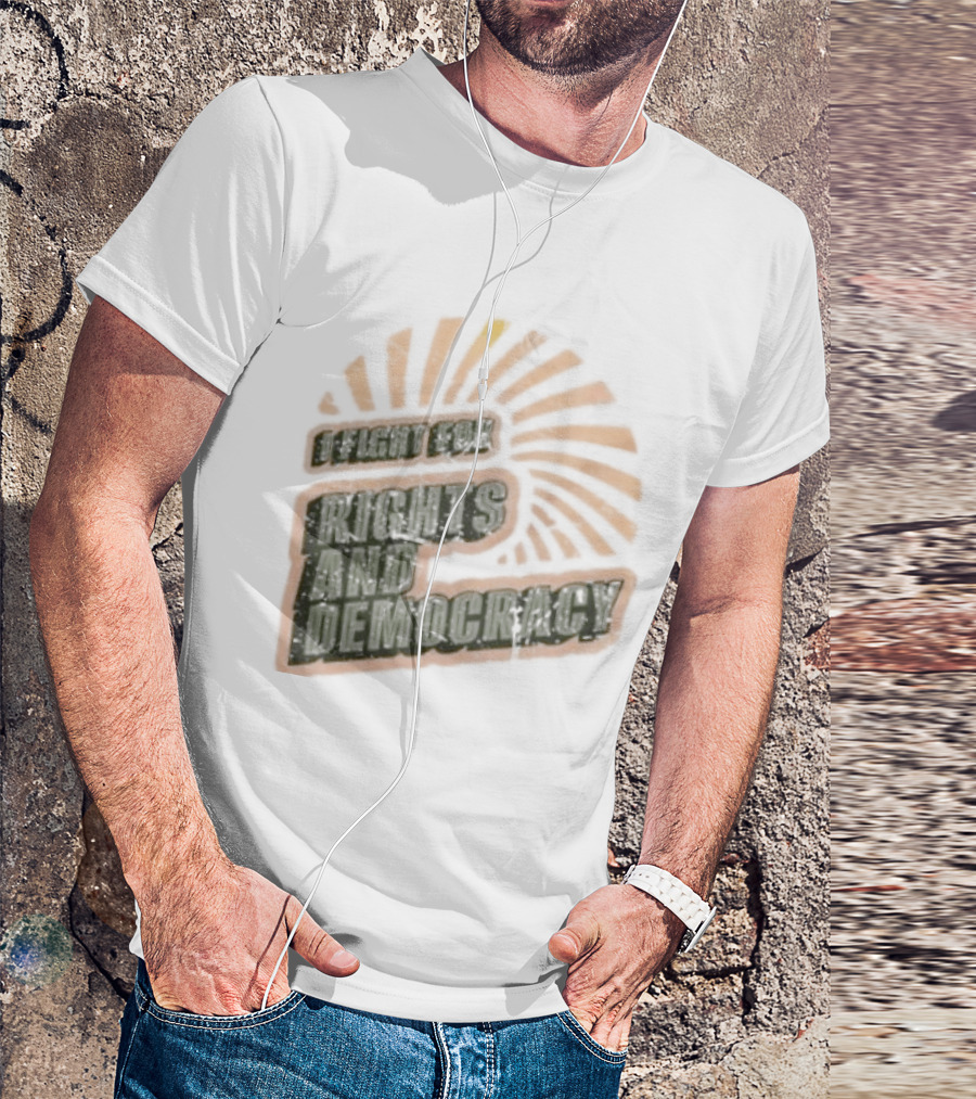 I Fight For Rights And Democracy Retro Sunrise T-Shirt