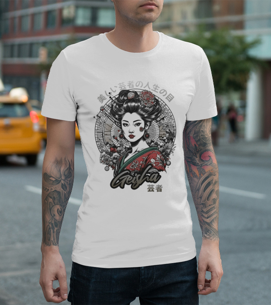 Urban Palm Trees Y2k Geisha Girl Tokyo Streets Fashion T-Shirt