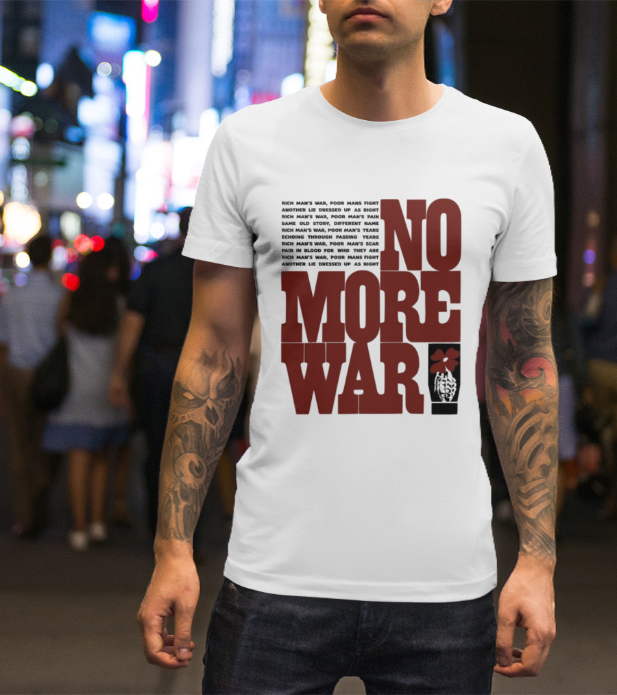 No More War Wear The Peace Flower Grenade T-Shirt