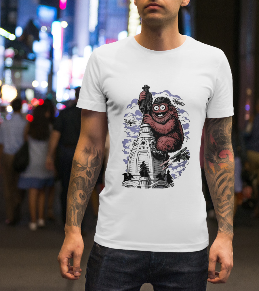 Gritty Kong Embrace Philadelphia City Hall T-Shirt