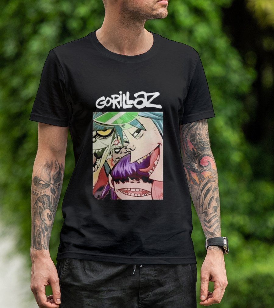 Gorillaz Cartoon Band Characters Art Comic T-Shirt