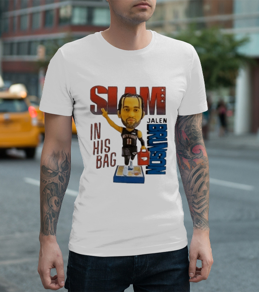 Slam Jalen Brunson In His Bag Basketball Figure 2026 T-Shirt