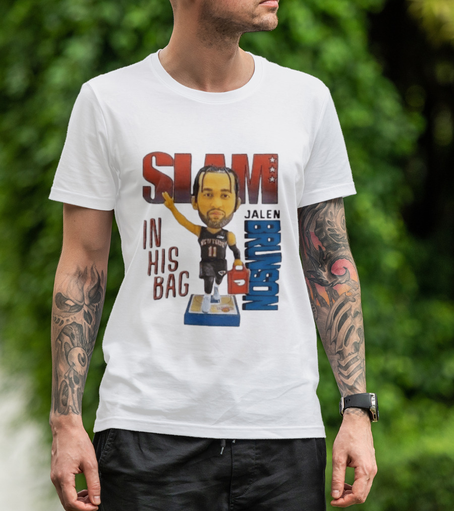 Slam Jalen Brunson In His Bag Basketball Figure 2026 T-Shirt