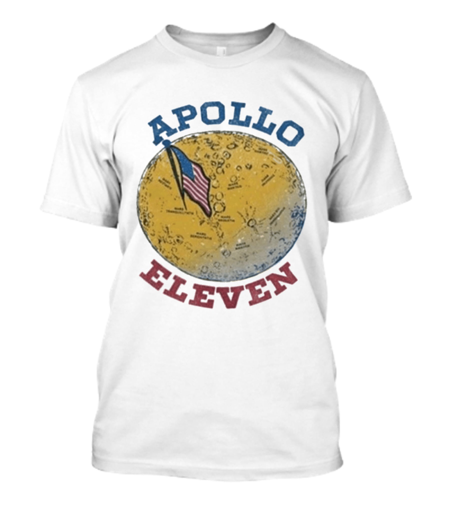 Apollo Eleven Moon Landing Map Flag Styles T-Shirt