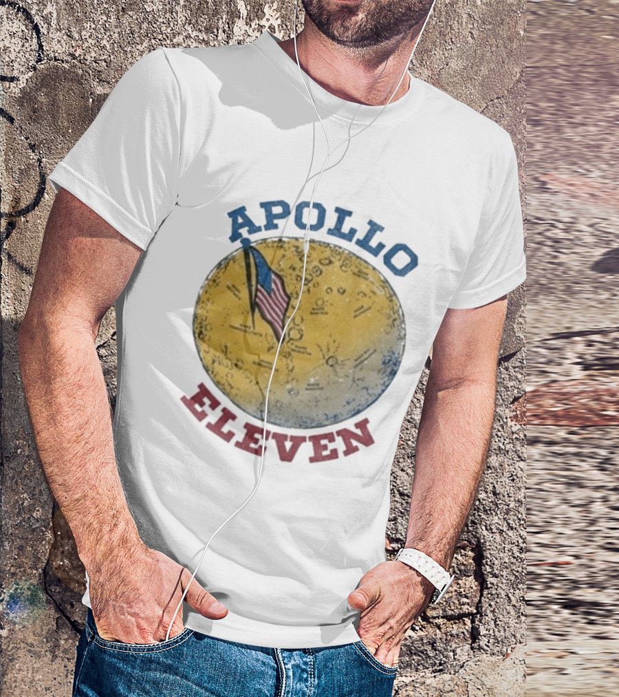 Apollo Eleven Moon Landing Map Flag Styles T-Shirt