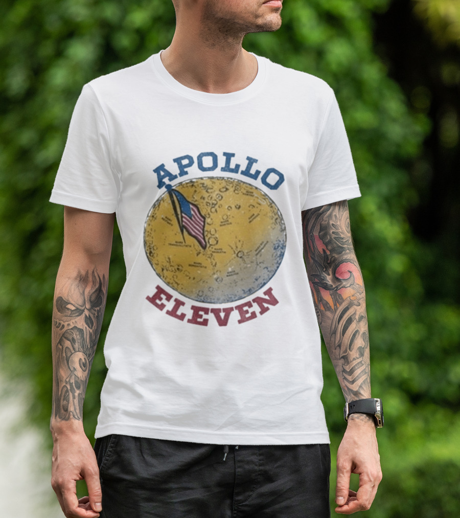 Apollo Eleven Moon Landing Map Flag Styles T-Shirt