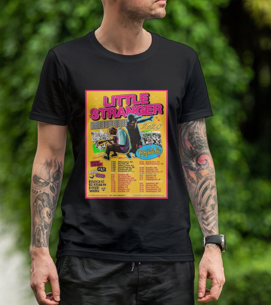 Little Stranger Broken Hearted Boys Tour 2026 North America Tropidelic Tour With Special Guests Wax JARV Danifilms Dates Locations T-Shirt