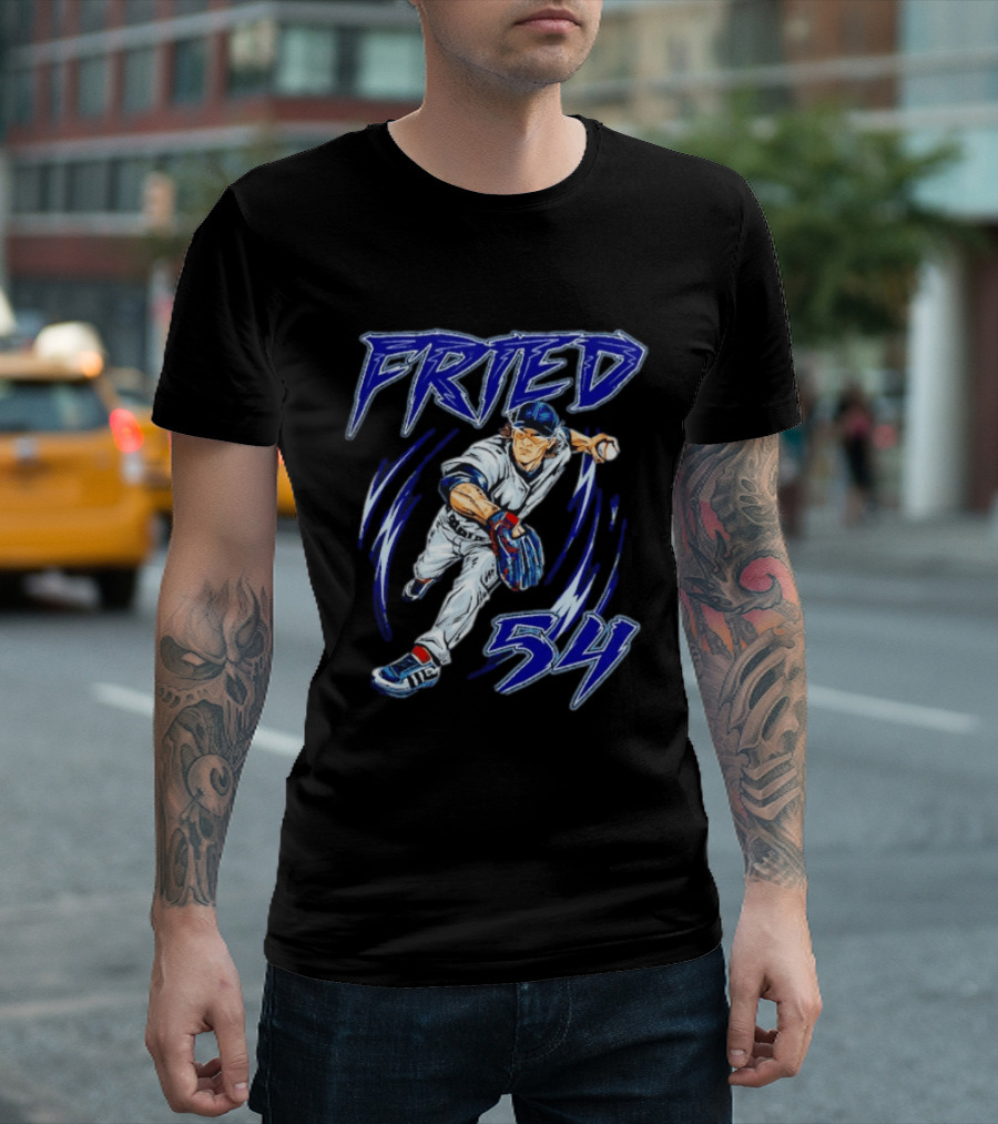 Fried 54 Blue Baseball Player Euphoria T-Shirt