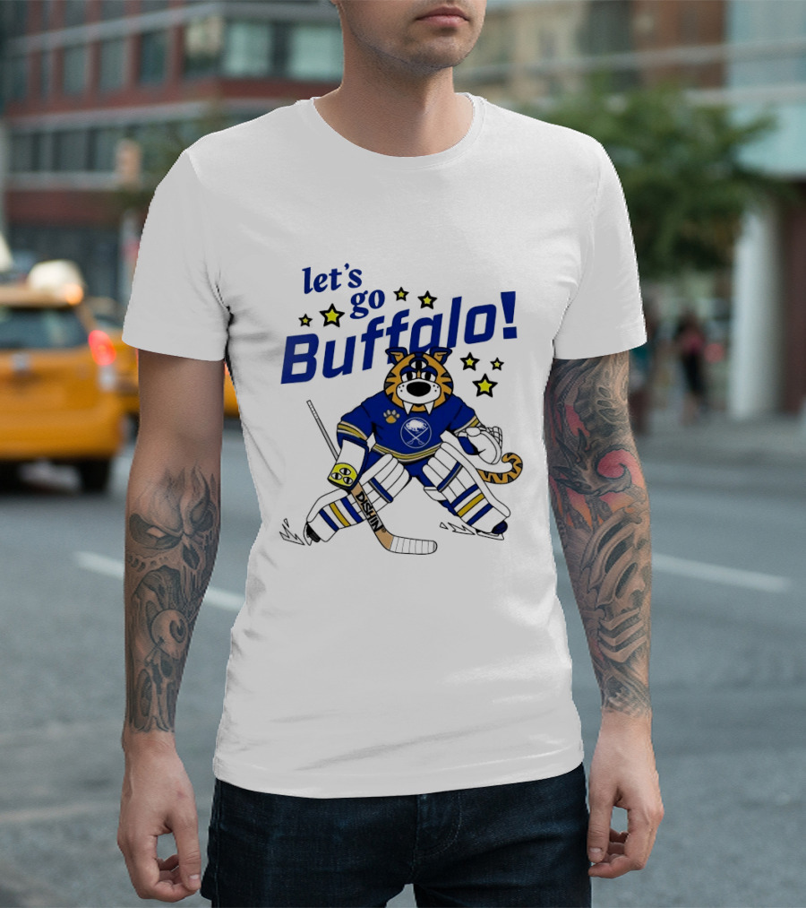 Let's Go Buffalo Sabres Just Dishin' Sabretooth Goalie T-Shirt