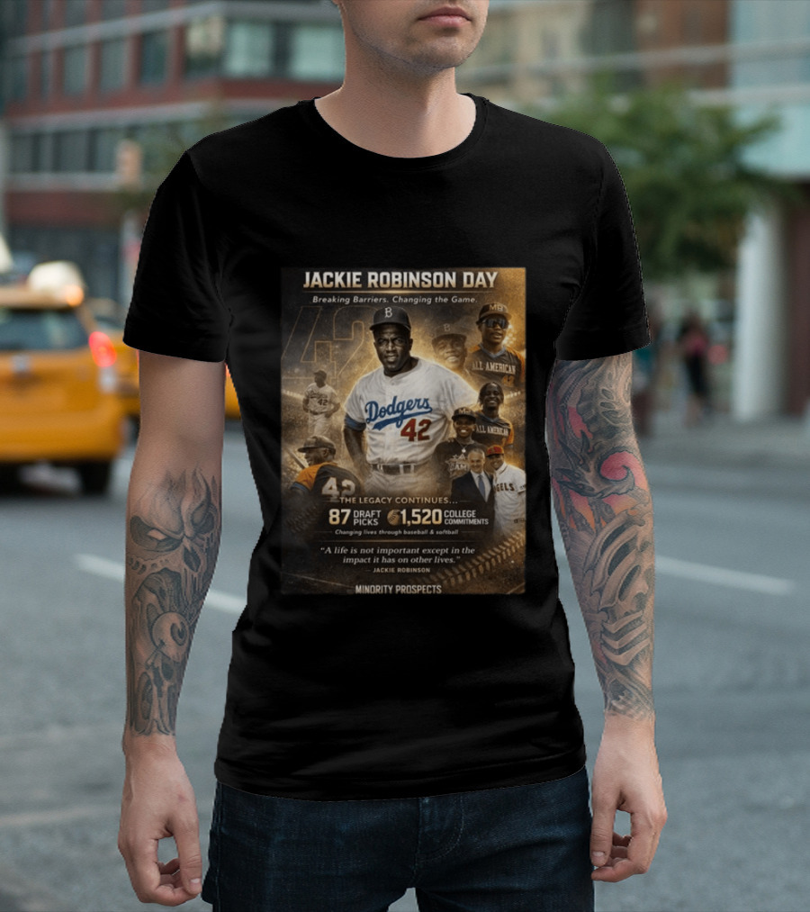 Jackie Robinson Day Breaking Barriers Changing The Game Legacy Continues Minority Prospects T-Shirt
