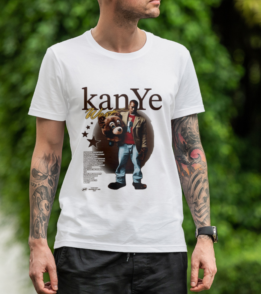 Kanye West Ye College Dropout Late Registration Graduation Albums Bear T-Shirt