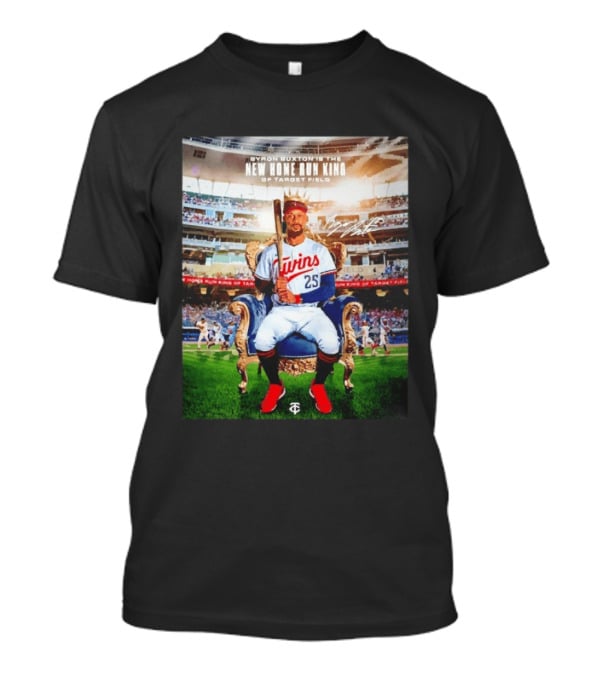 Byron Buxton New Home Run King Target Field Minnesota Twins 25 Throne Crown T-Shirt