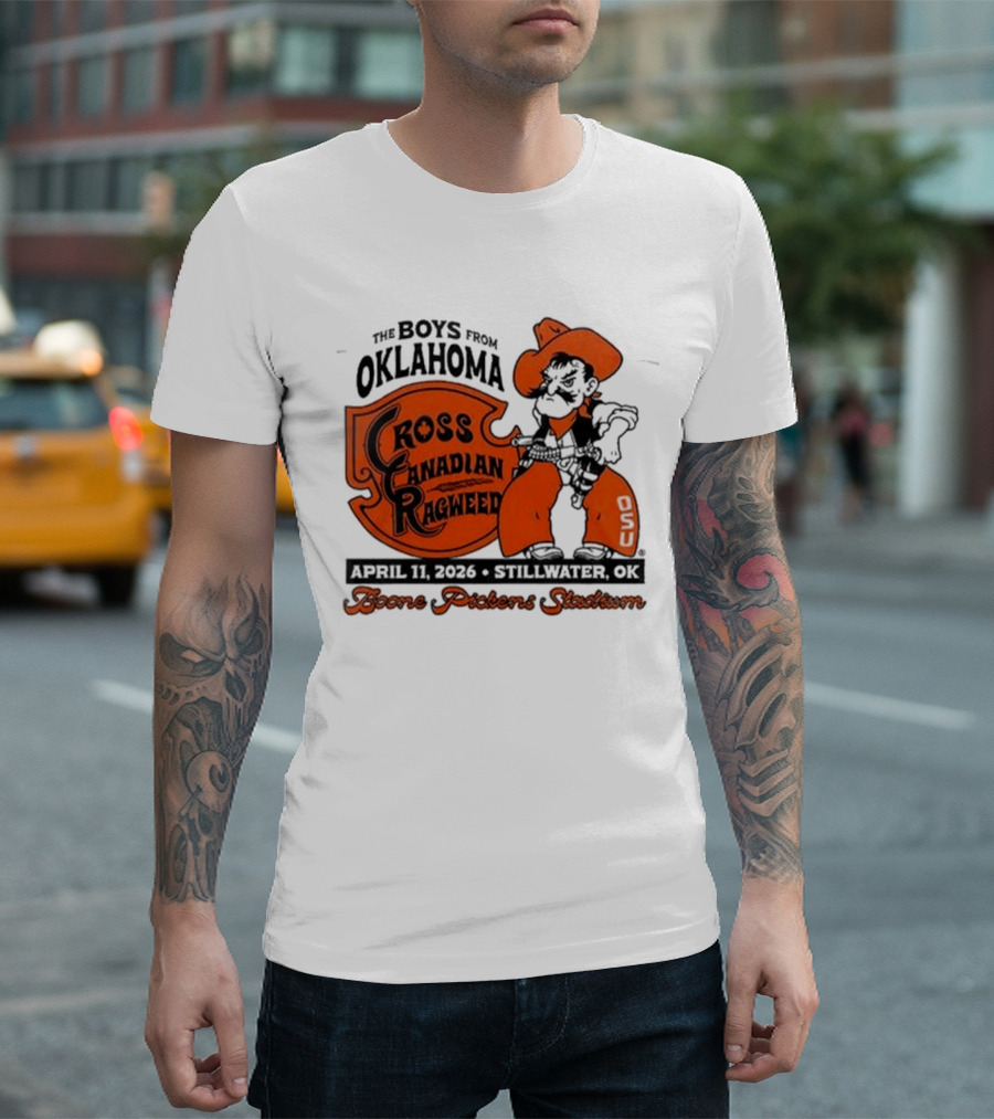 Oklahoma State Cowboys Cross Canadian Ragweed Tour 2026 Stillwater Boone Pickens Stadium T-Shirt
