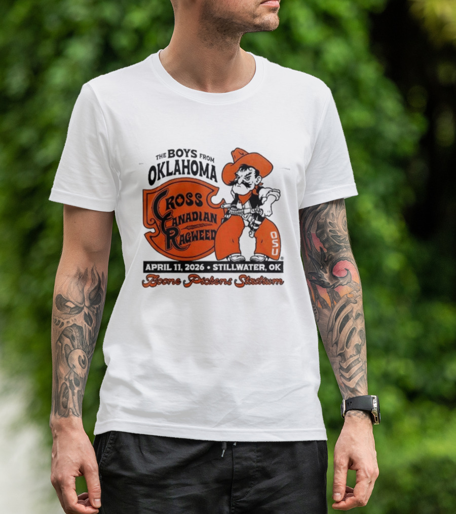 Oklahoma State Cowboys Cross Canadian Ragweed Tour 2026 Stillwater Boone Pickens Stadium T-Shirt