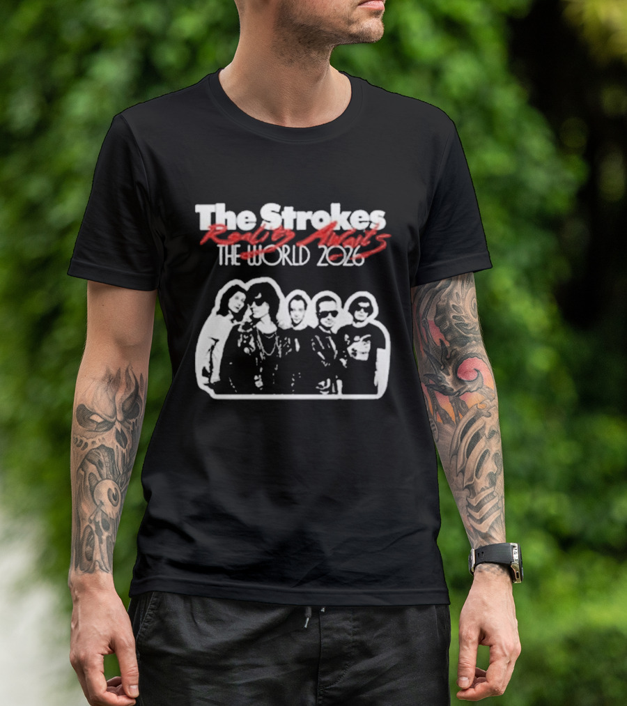The Strokes Reality Awaits The World 2026 Tour T-Shirt