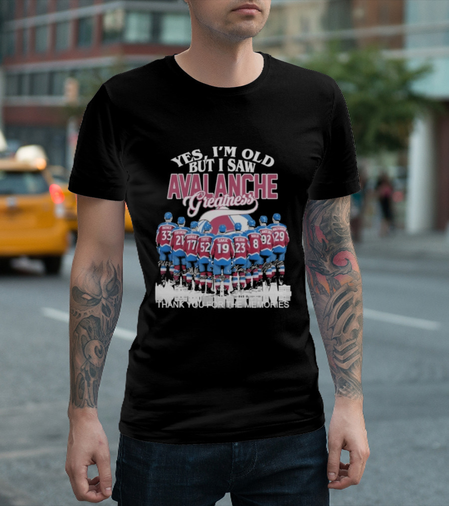 Yes I'm Old But I Saw Avalanche Greatness Patrick Forsberg Roy Sakic Thank You For The Memories T-Shirt