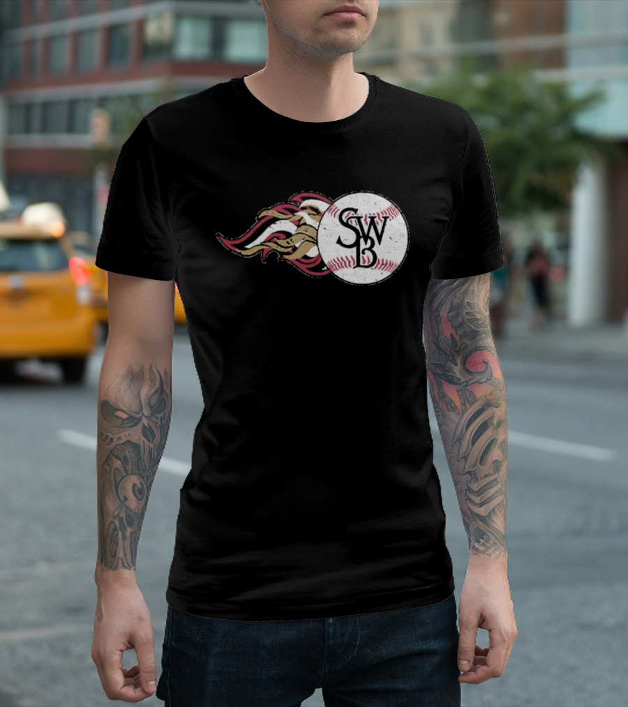 Scranton Wilkes Barre RailRiders SWB Baseball Fireball T-Shirt