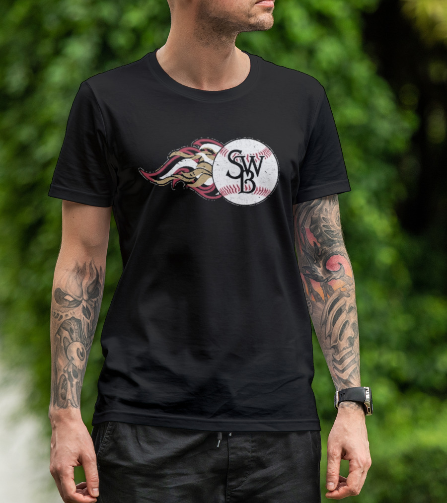 Scranton Wilkes Barre RailRiders SWB Baseball Fireball T-Shirt