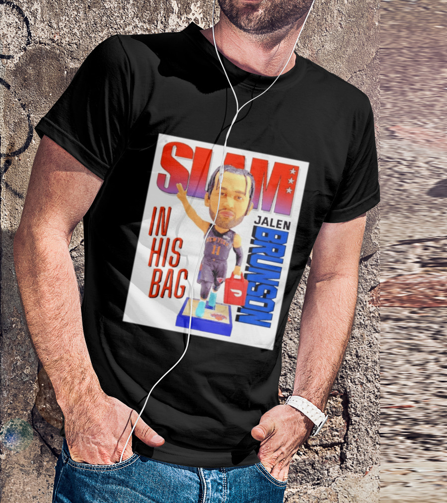 Slam Jalen Brunson New York Knicks In His Bag Big Bobblehead T-Shirt