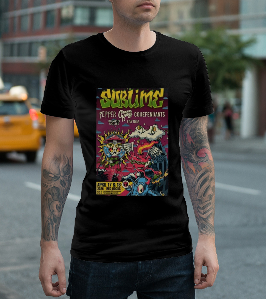 Sublime Red Rocks Pepper Common Kings Codefendants April 17 18 2026 T-Shirt