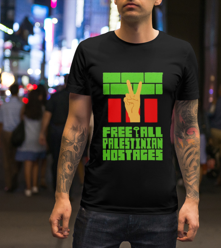 Celebrate Freedom Free All Palestinian Hostages Victory Hand T-Shirt