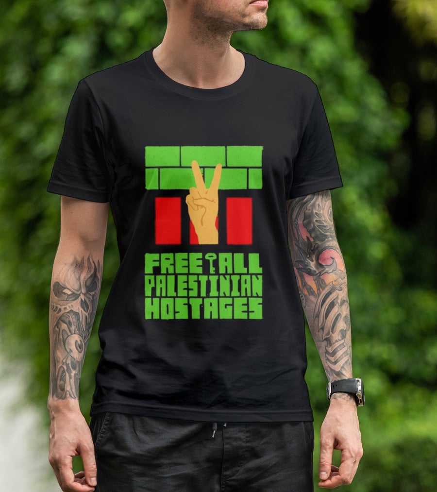 Celebrate Freedom Free All Palestinian Hostages Victory Hand T-Shirt