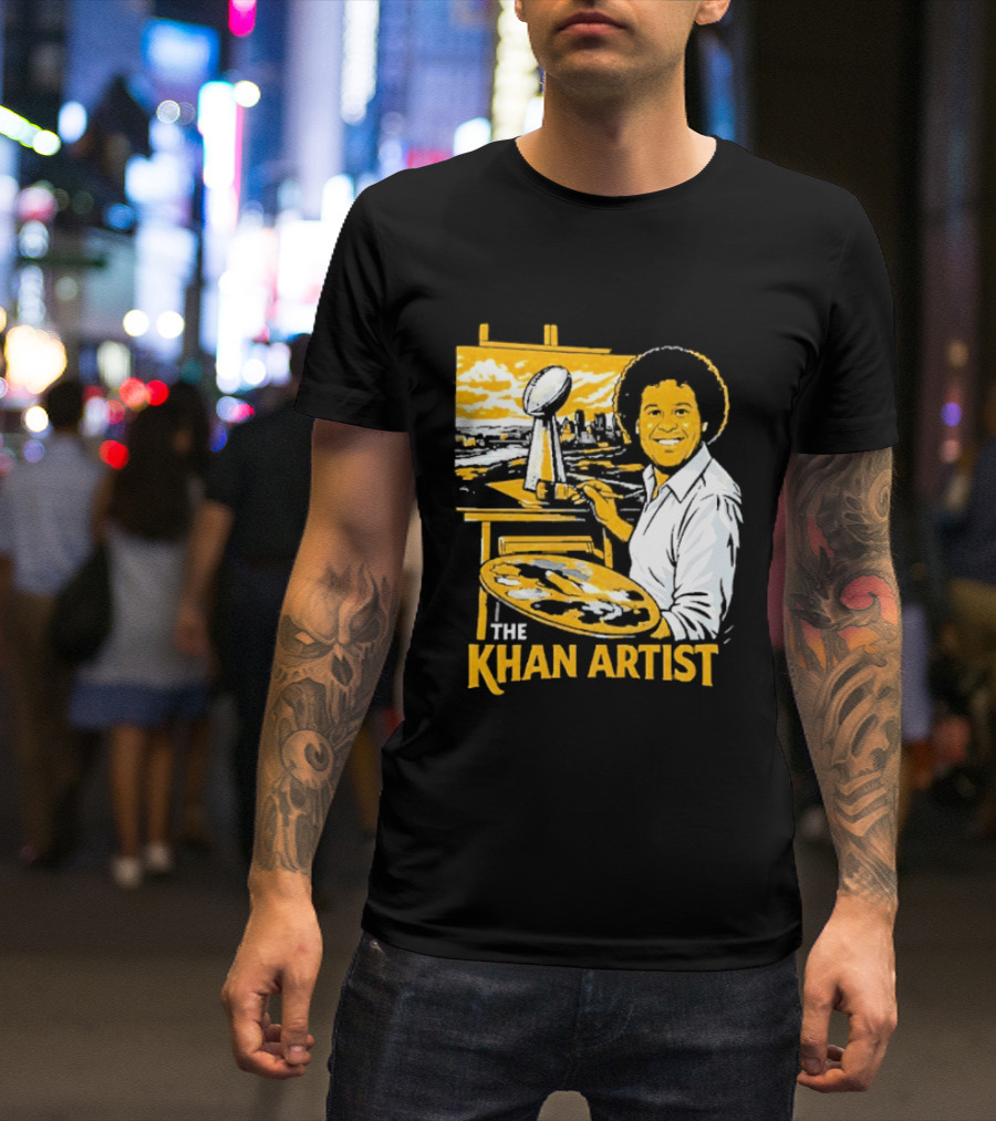 The Khan Artist Pittsburgh Draft Football Trophy Painter T-Shirt