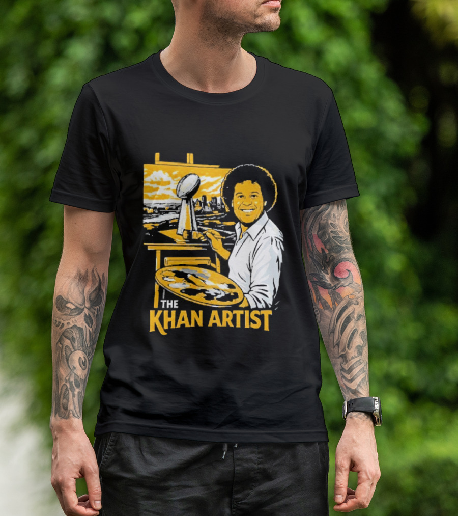 The Khan Artist Pittsburgh Draft Football Trophy Painter T-Shirt